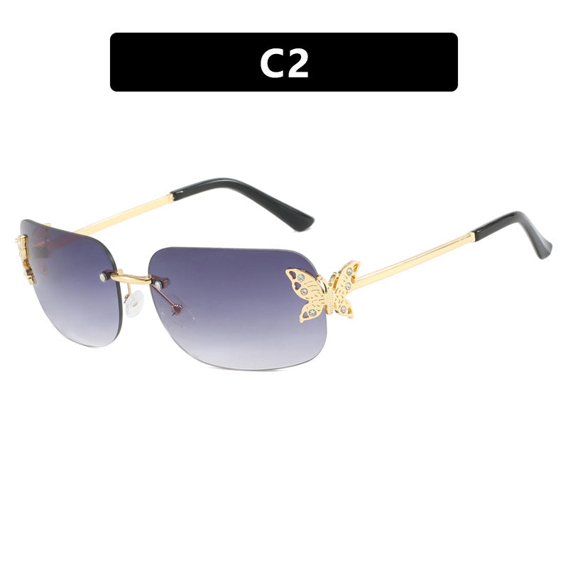 Damen modische Sonnenbrille mit filigranem Schmetterlingsdesign und schützenden Gläsern Brehn