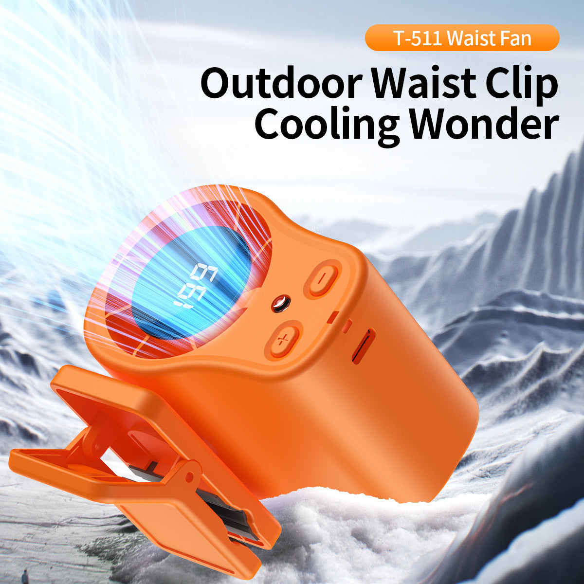 Unisex nan tragbarer Clip-On Taillenkühler mit LED-Display Brehn