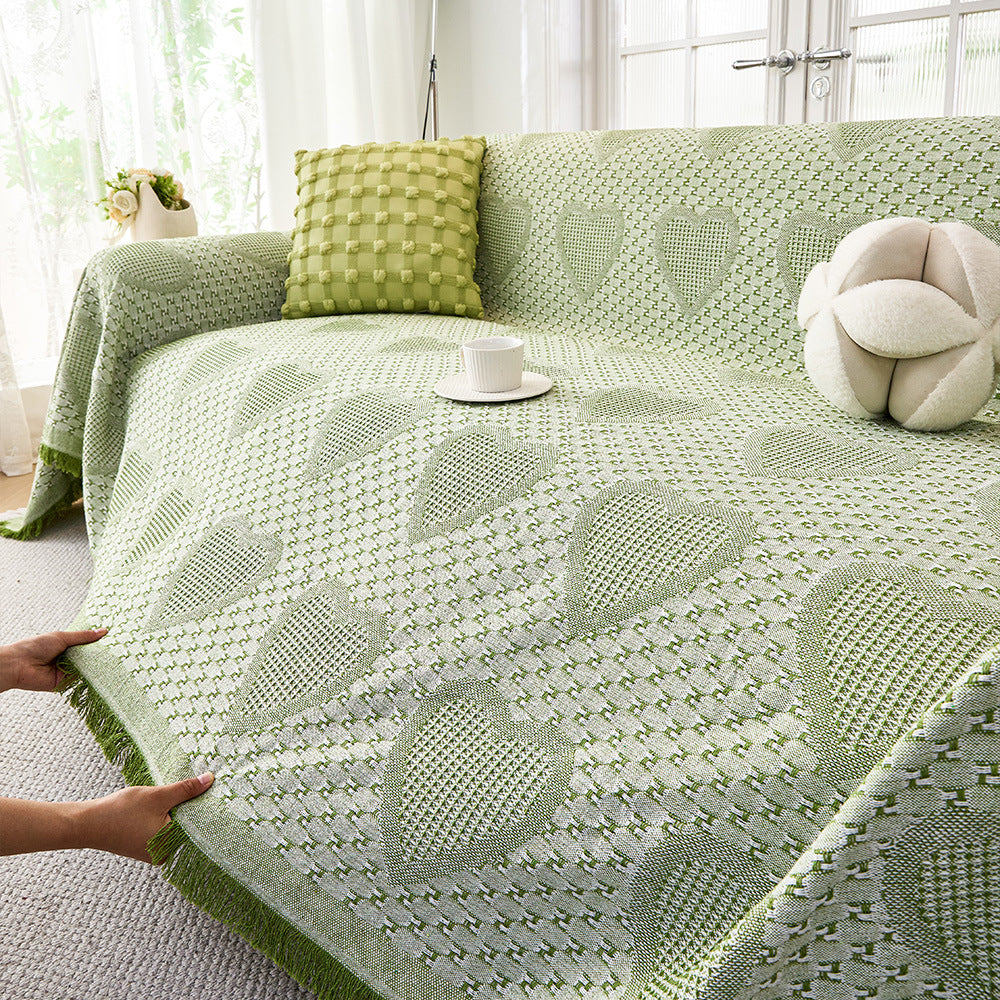 Gemütliche Herzmuster Sofa-Wurfdecke