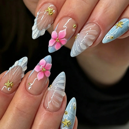 Dekorative Florale 3D Nagelkunst Erweiterungen Brehn