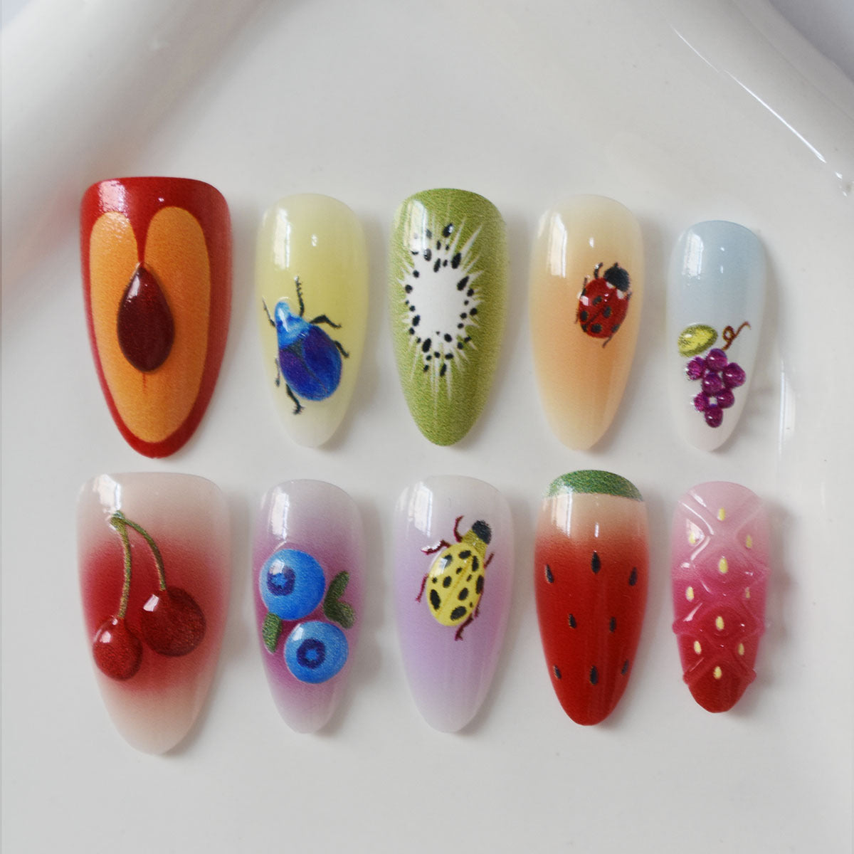 Künstlerisches Fruchtiges Nagelkunst Set Brehn