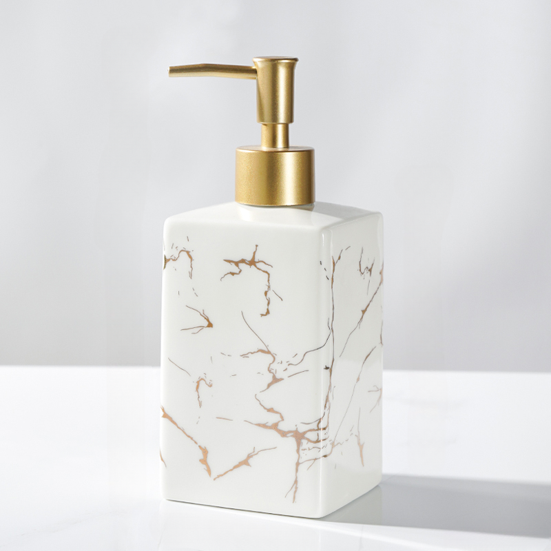Marmor Keramik Seifen- & Shampoo-Dispenser - Modernes Design | Brehn