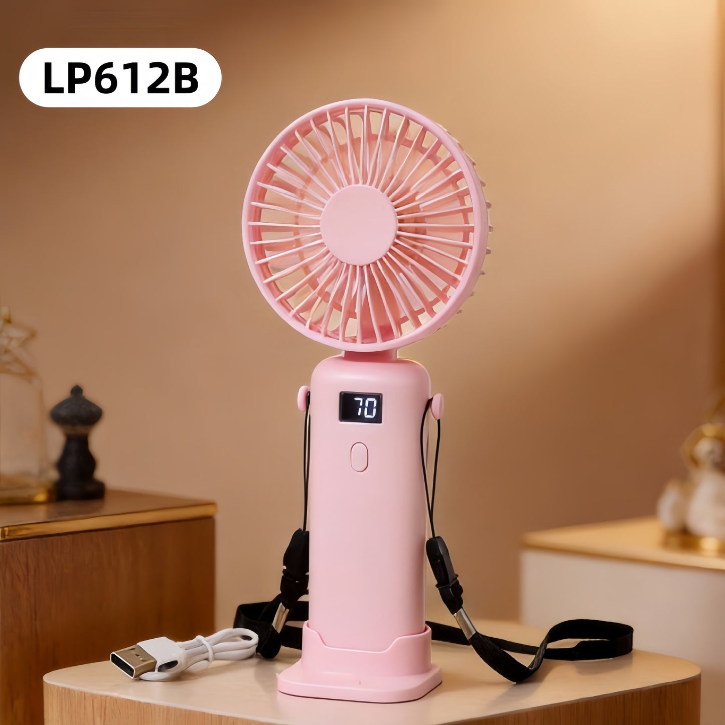 Damen Tragbarer Handventilator mit USB-Ladefunktion und ergonomischem Design Brehn