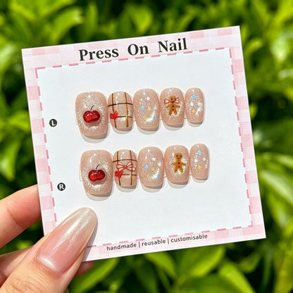 Anpassbare florale Press-On Nagelkollektion