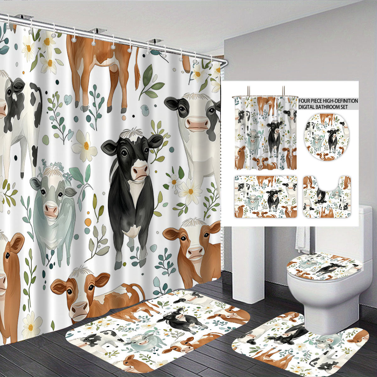 Cartoon Lamm-Themen Badezimmer Dekor Set Brehn