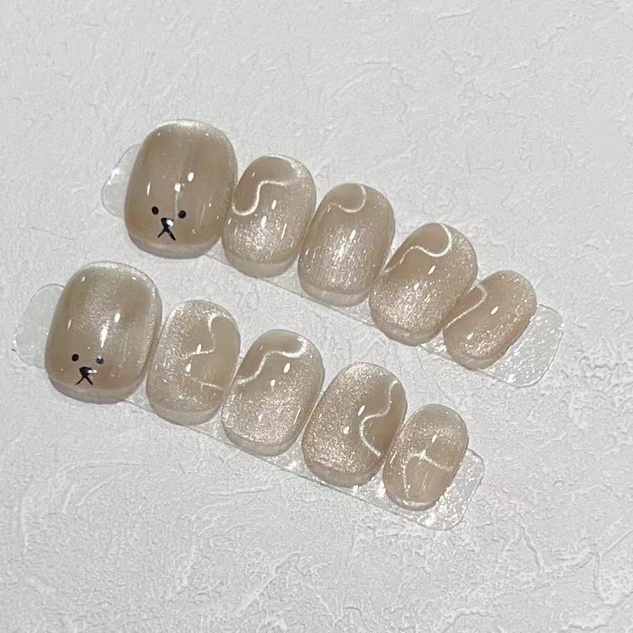 Verspieltes tierisches Druck-Nagelset Brehn
