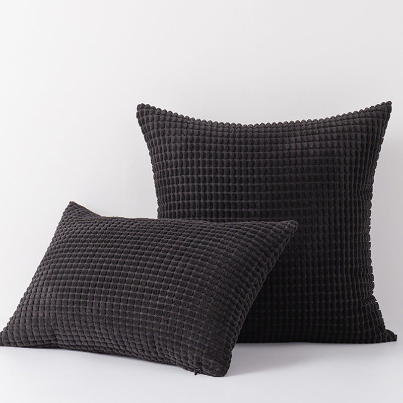 Plüsch Waffelraster Chenille Sofa Akzent Kissen Duo mit abnehmbaren Reißverschlussbezügen