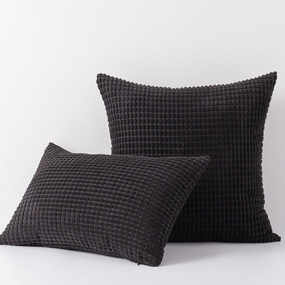 Plüsch Waffelraster Chenille Sofa Akzent Kissen Duo mit abnehmbaren Reißverschlussbezügen