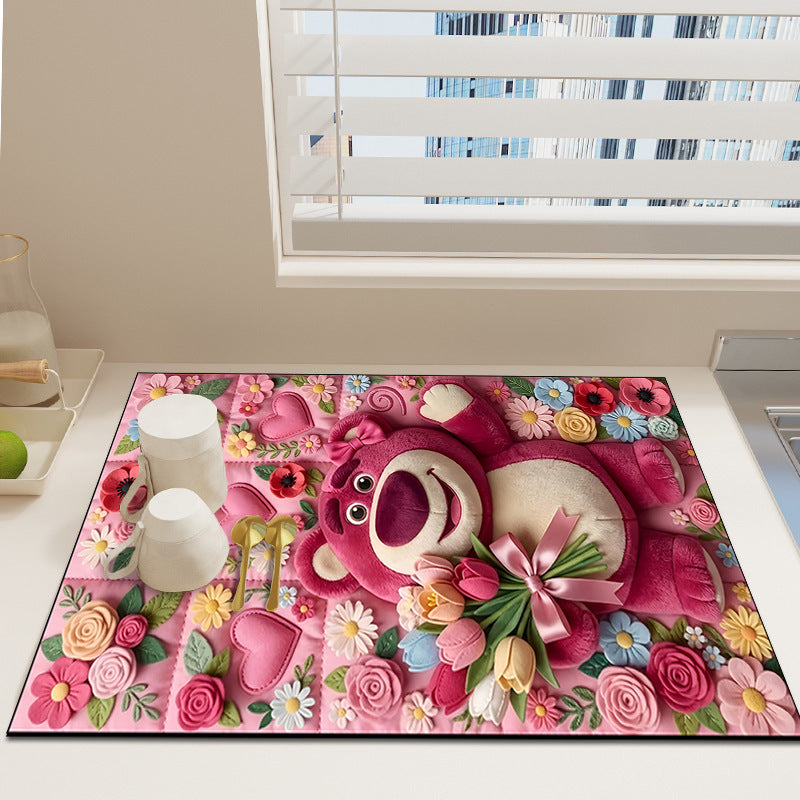 Floral Print Dekorative Teppich