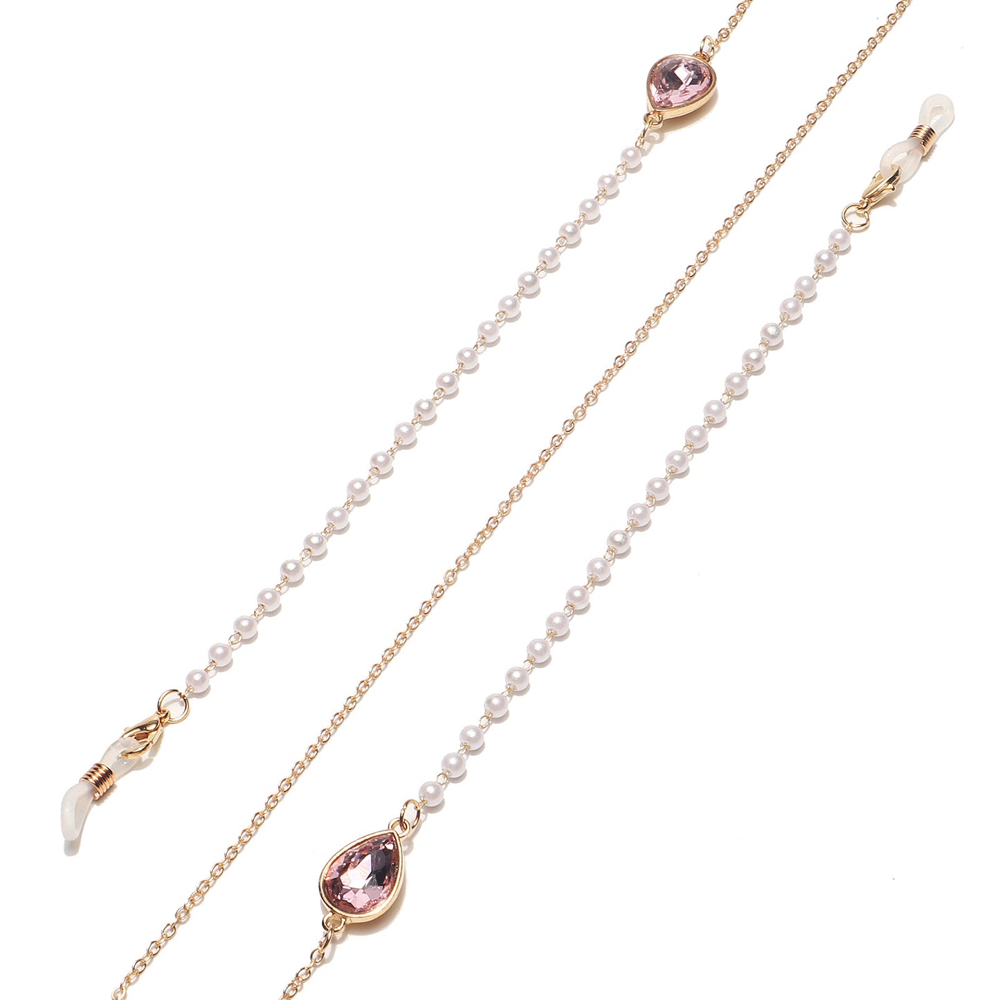 Elegante Perlen- und Kristall-Brillen Kette Brehn