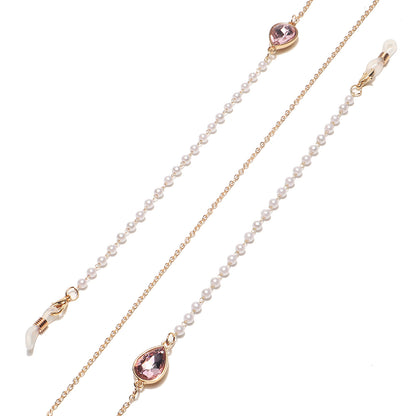 Elegante Perlen- und Kristall-Brillen Kette Brehn