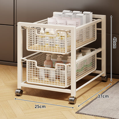 Unter-Schrank Gleitender Drei-Ebenen Mesh Korb Organizer mit Abnehmbaren Behältern