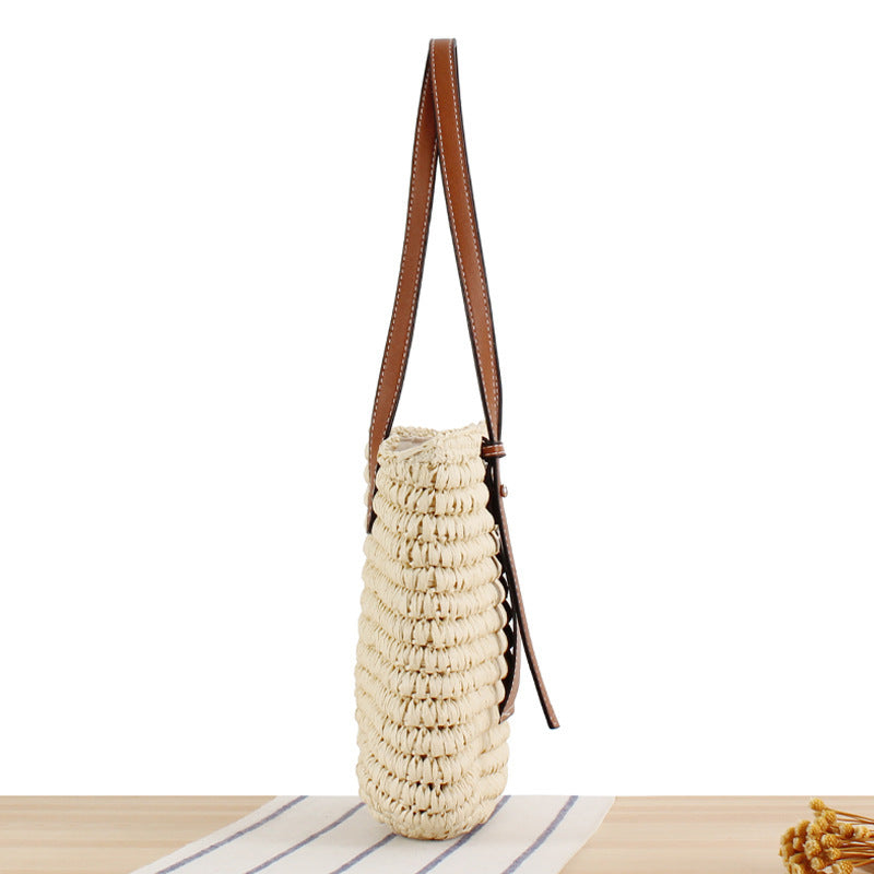 Geflochtene Handtasche mit Eleganter Lederapplikation Brehn