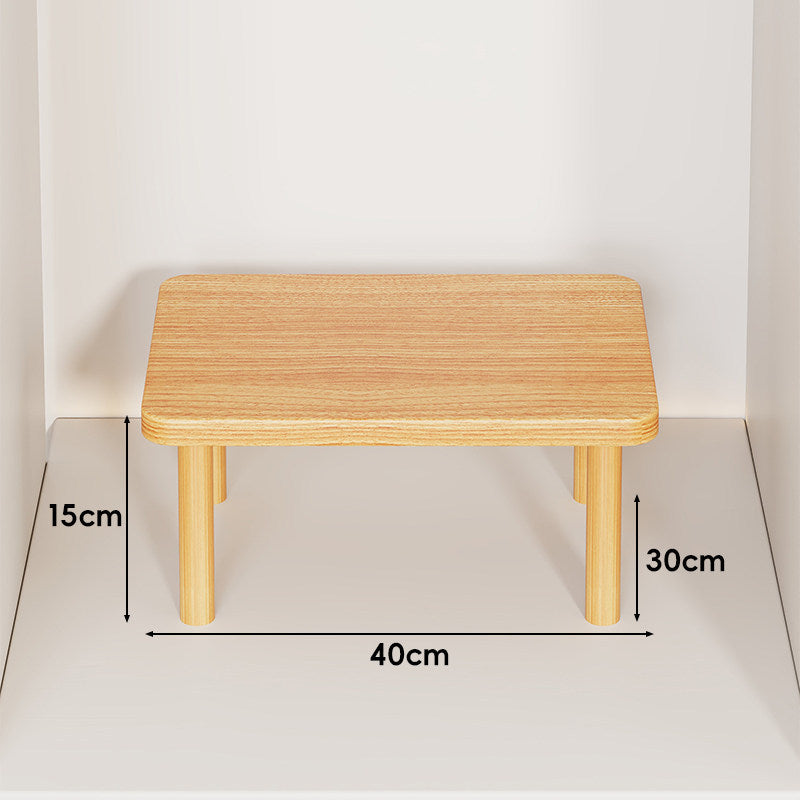 Höhenverstellbarer rechteckiger Holz-Riser-Tisch mit abnehmbaren runden Beinen