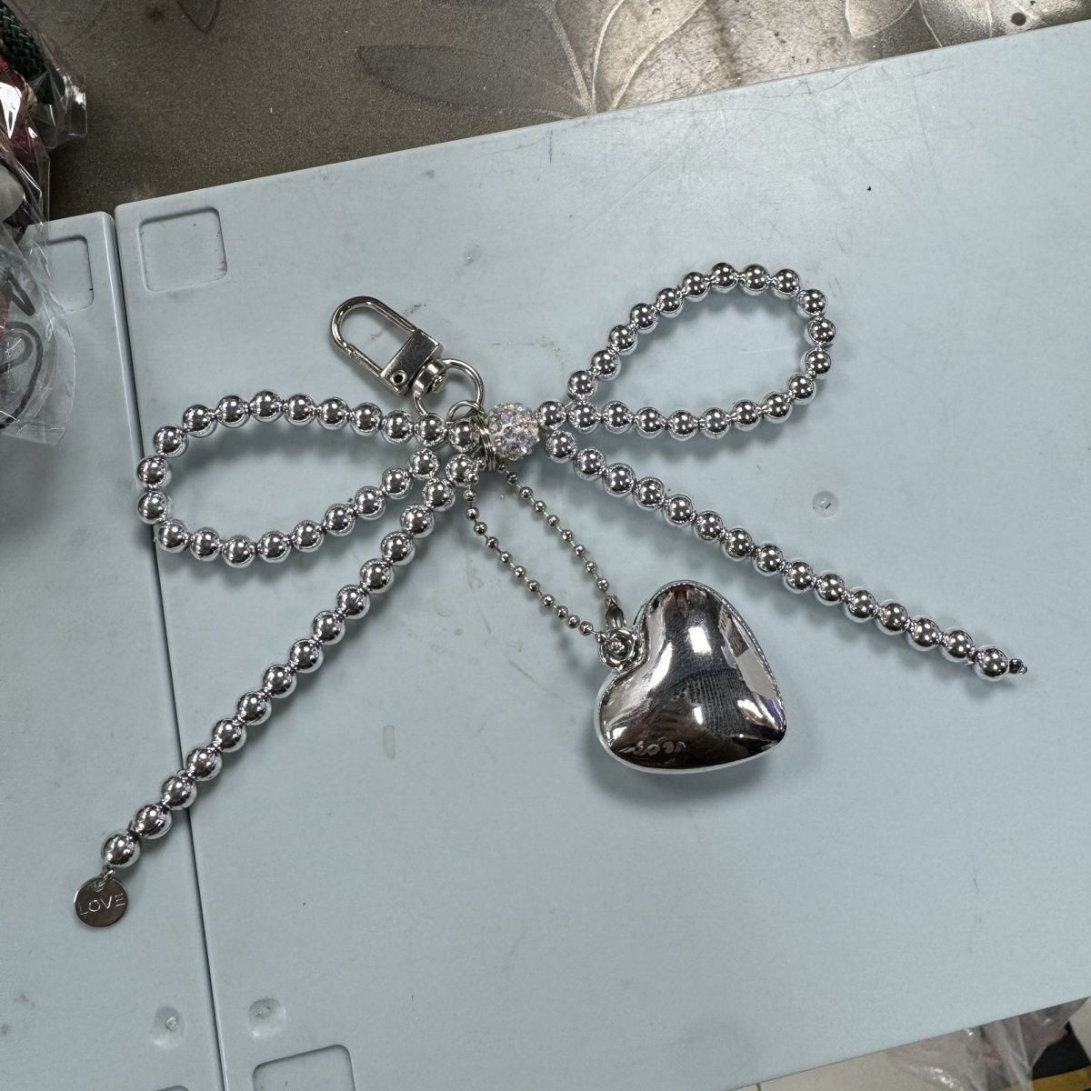 Beaded Herz Anhänger Schlüsselanhänger Halter Brehn