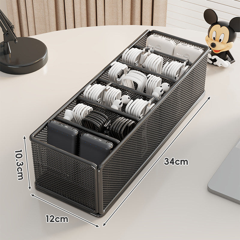 Mesh Multi-Compartment Tech-Zubehör- und Kabel-Organisator-Box