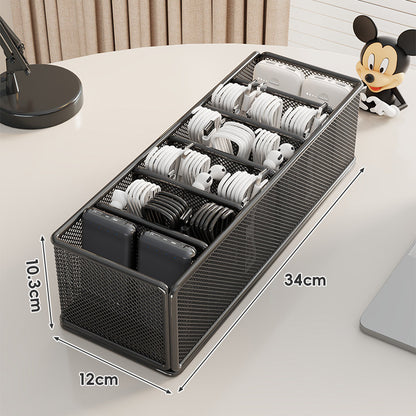 Mesh Multi-Compartment Tech-Zubehör- und Kabel-Organisator-Box
