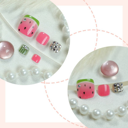 Kreatives Kunstnagelset mit Wassermelonenmotiv Brehn
