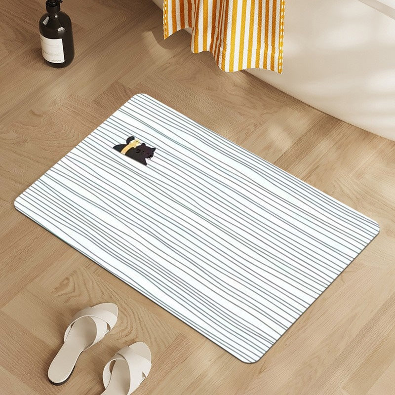 Stylische gestreifte Badematte