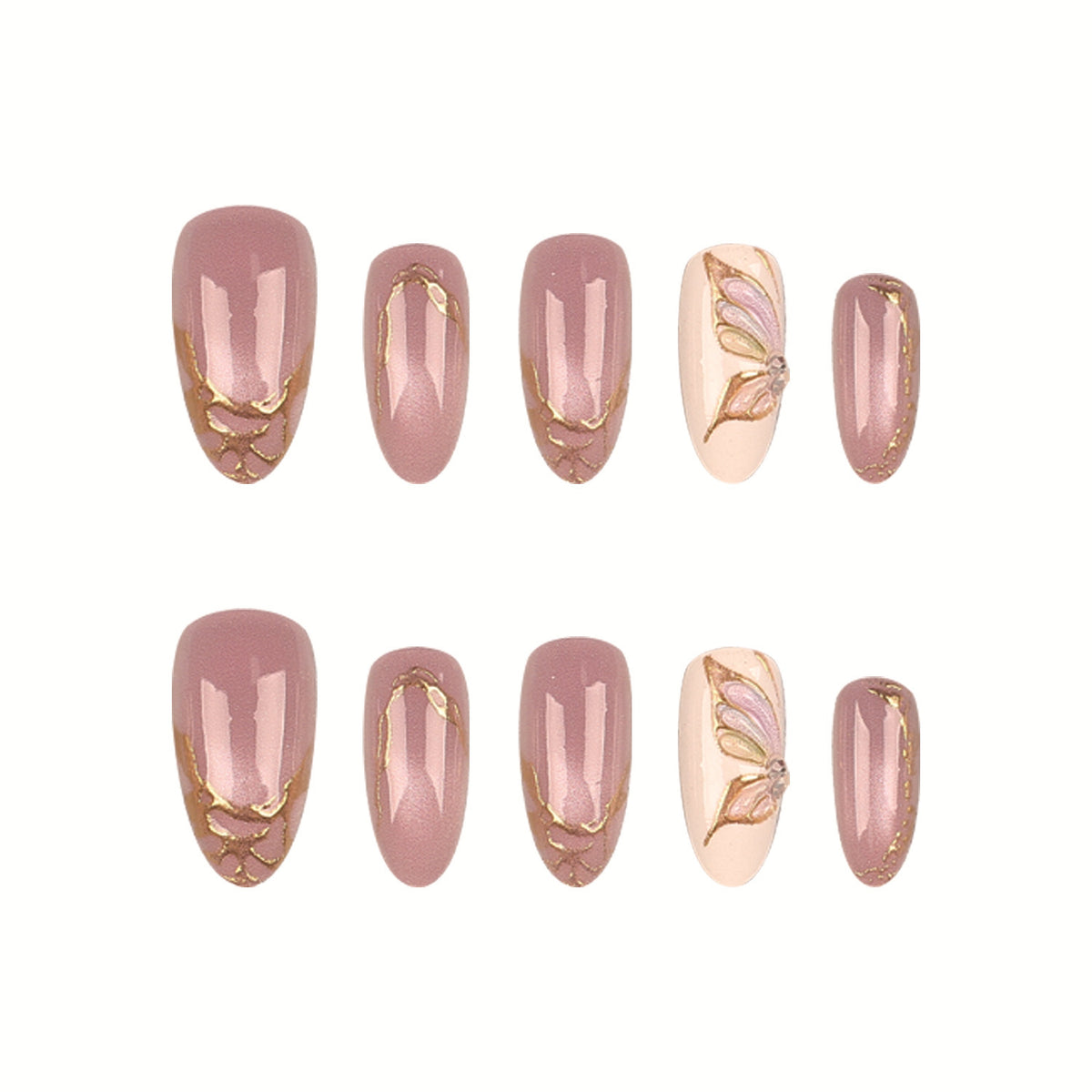 Blumeninspiriertes Press-On Nagelspitzen Set