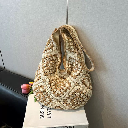 Handgeknüpfte Schultertasche mit Floralen Motiven Brehn