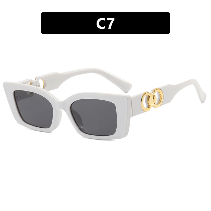 Damen modische quadratische Sonnenbrille mit goldenen Verzierungen Brehn
