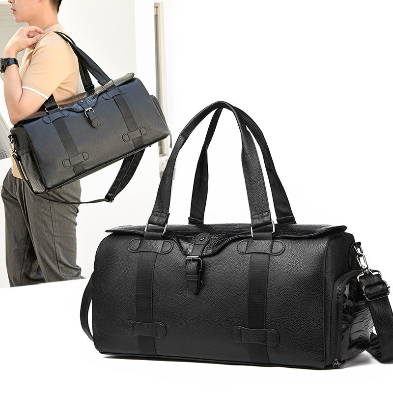 Klassische Leder Reise-Duffel-Tasche Brehn