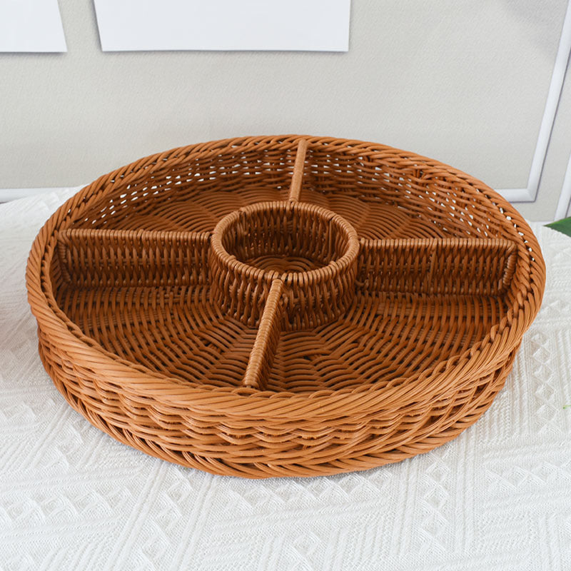Artisan Woven Round Storage Tray Brehn