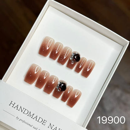 Künstlerisches handgemachtes Press-On-Nagelset