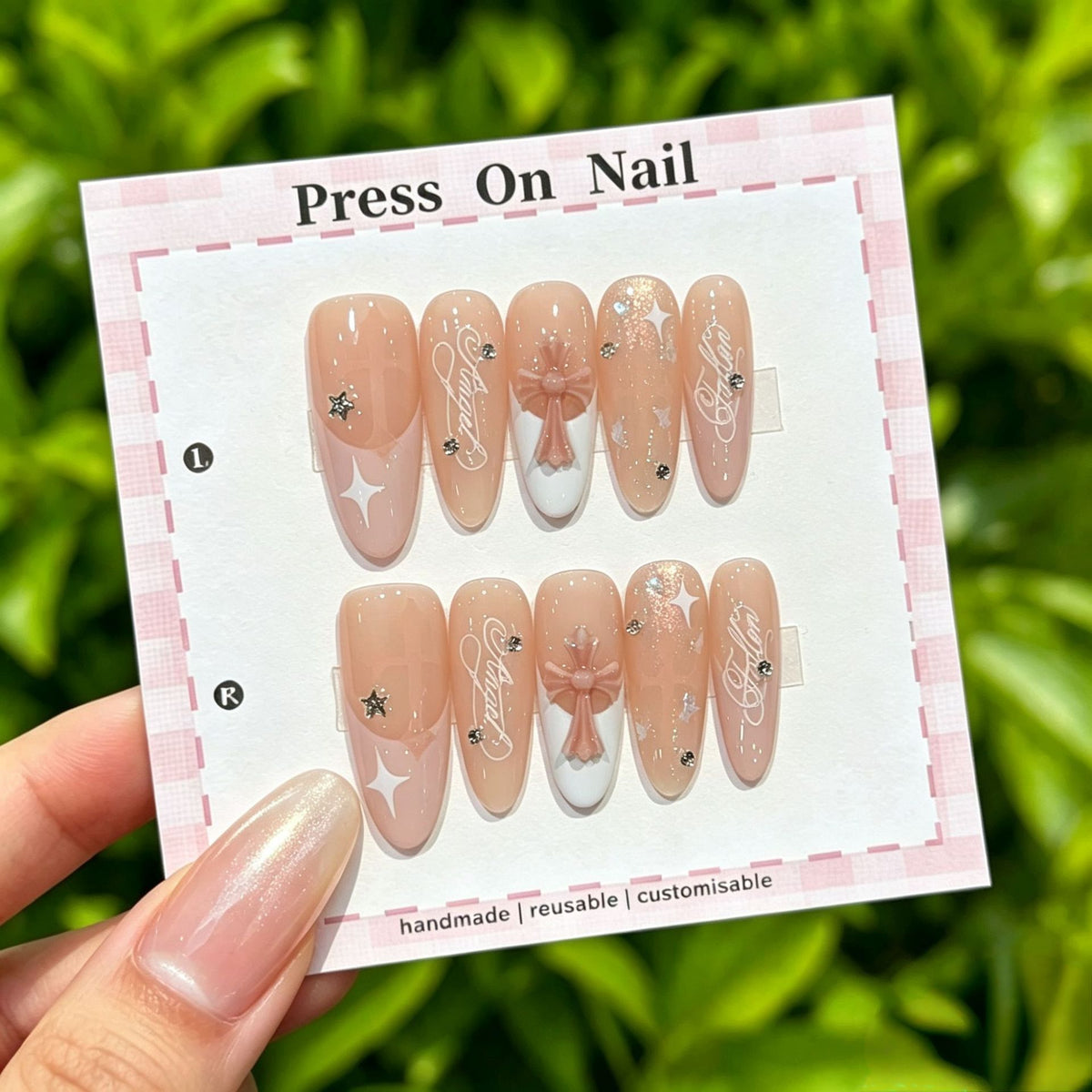 Anpassbare Glitter-Akzent Press-On Nägel