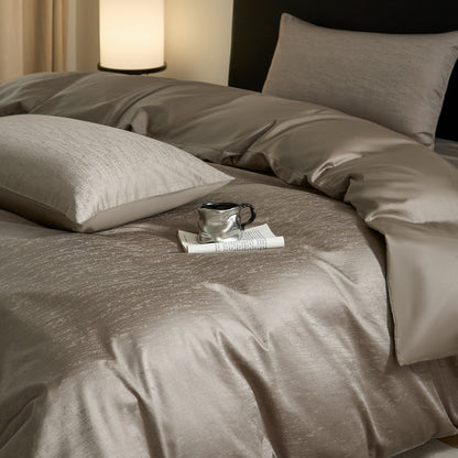 Wendbares Satin Bettbezug-Set mit subtiler strukturierter Jacquard