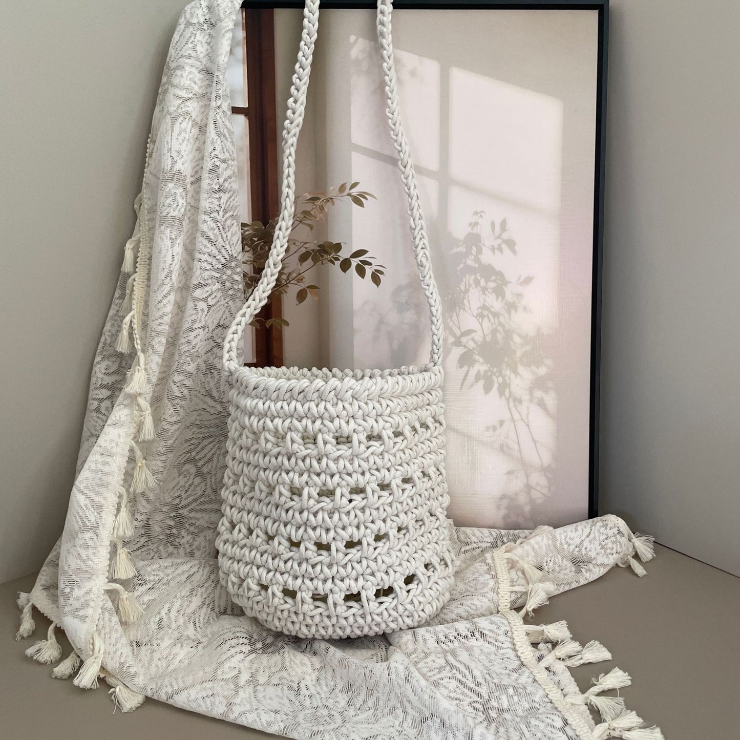 Makramee Henkeltasche Im Boho-Stil Brehn