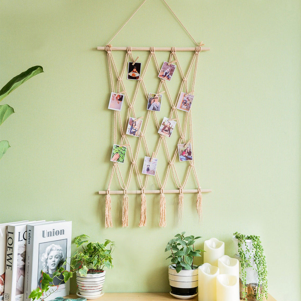 Elegante Macrame-Wandteppich mit künstlerischem Design