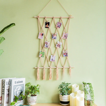 Elegante Macrame-Wandteppich mit künstlerischem Design