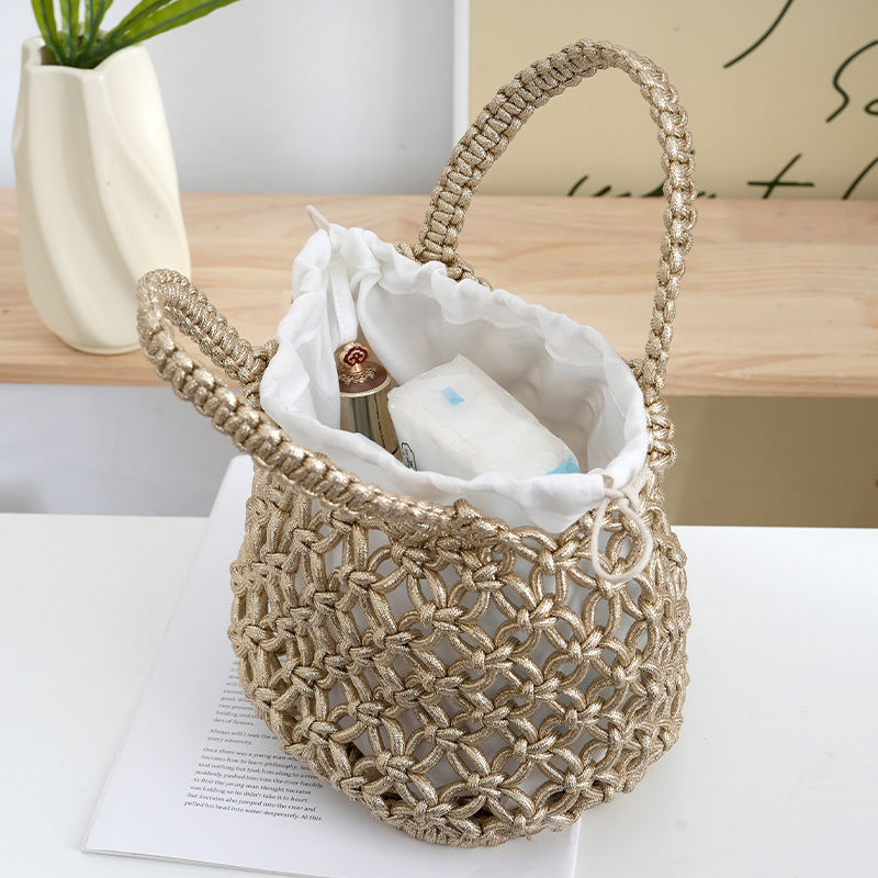 Handgearbeitete Shopper-Tasche Aus Feinem Makramee Brehn