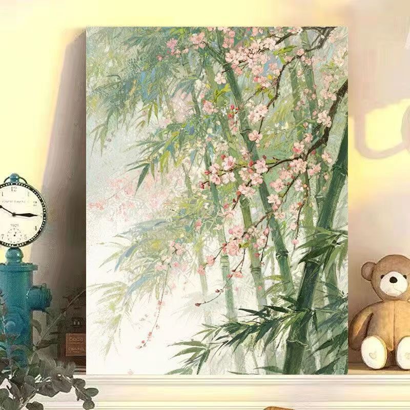Serene Bambus und Kirschblüten Wandkunst Brehn