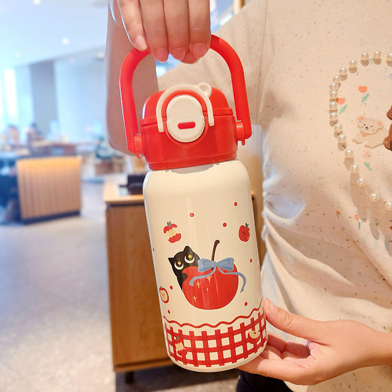 Isolierte Trinkflasche mit Praktischer Handhabung und Fröhlichem Erdbeerdesign Brehn