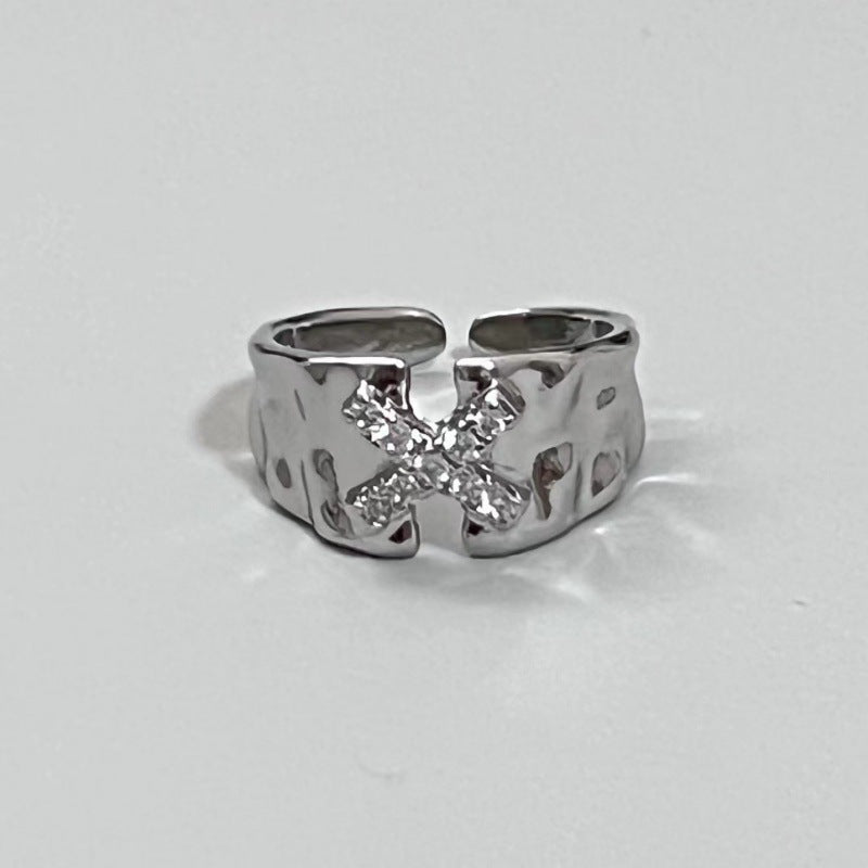 Trendiger Offener Ring mit Zirkonia-Akzent Brehn
