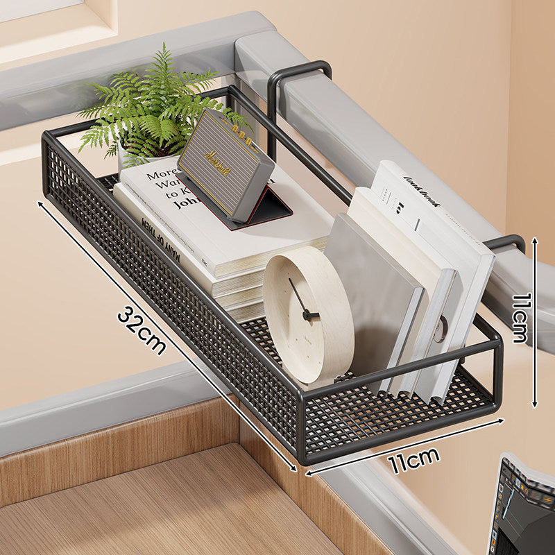 Clamp-On-Mesh-Schreibtisch-Trennwand-Regal-Organizer mit Rautenschale und Überkantenhaken