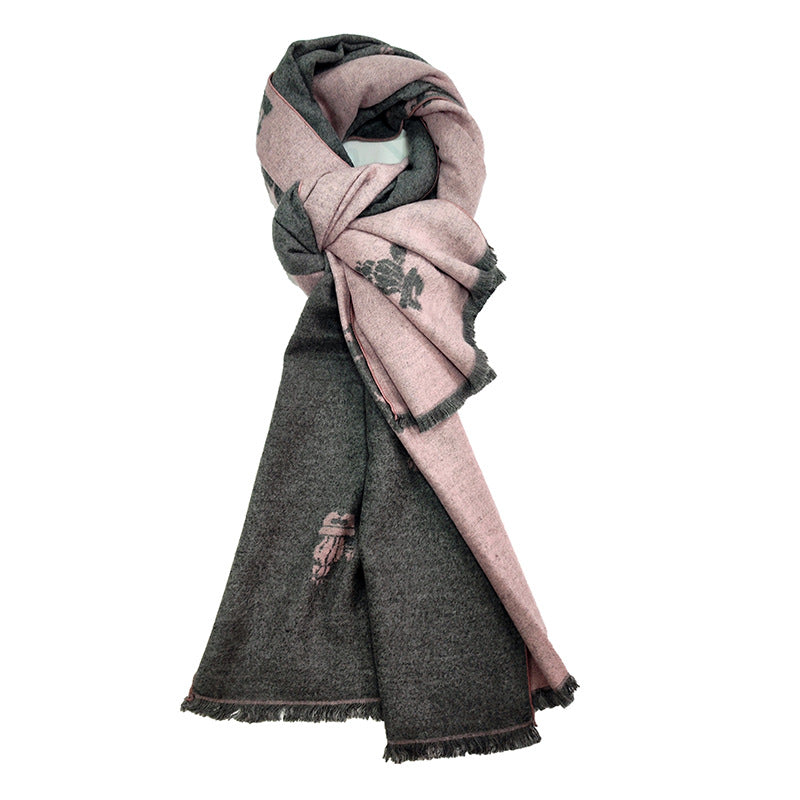 Damen Eleganter und warmer Schal mit geometrischem Muster Brehn