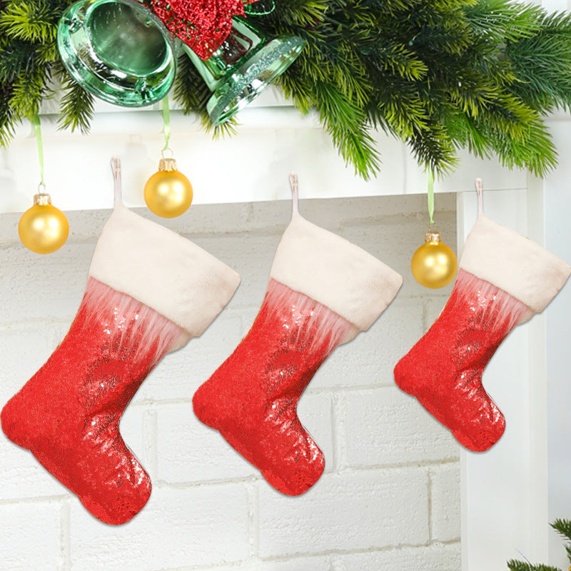 Dekorative Pailletten Weihnachtsstrümpfe