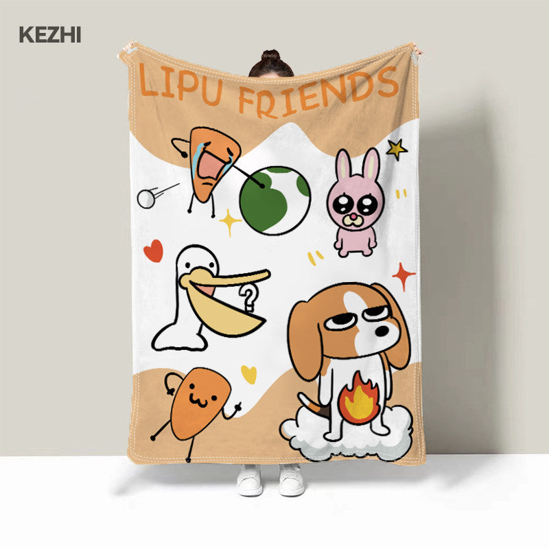 Süßes Cartoon-Hund-Themen-Fleece-Decke
