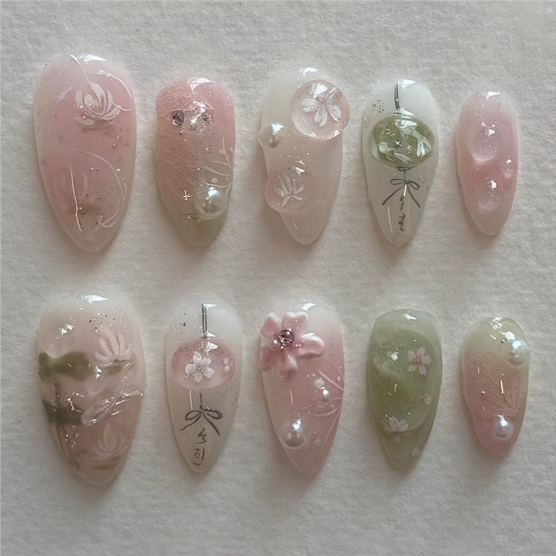 Floral Eleganz Press-On Nagelset Brehn