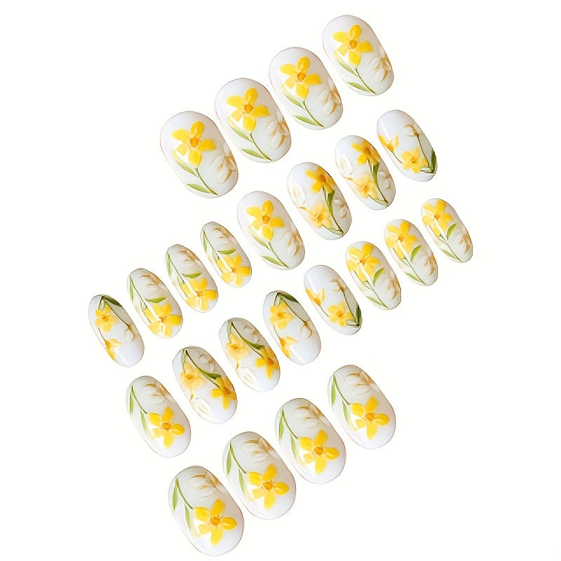 Blumen-Themen Press-on-Nagelkunst-Set Brehn