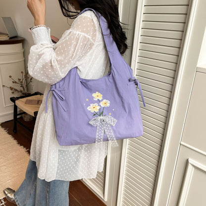 Blumenbestickte Schulter-Tote-Bag