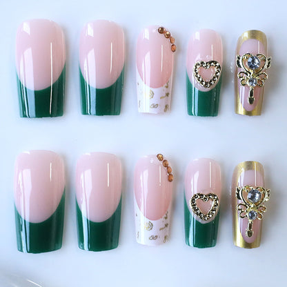 Luxuriöse Acryl-Nagelkunst-Verstärkungen mit Edelsteinakzenten Brehn