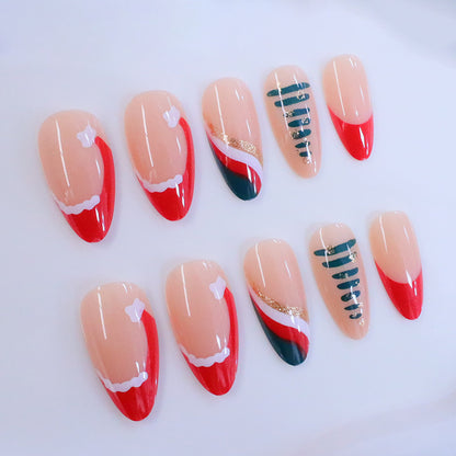 Künstlerische Feiertags-Nagelkunst-Verstärkungen Brehn