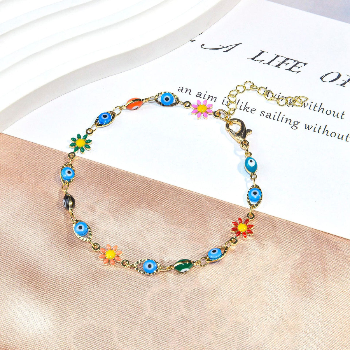 Farbenfrohes bösen Blick Charm Armband Brehn 1788164354