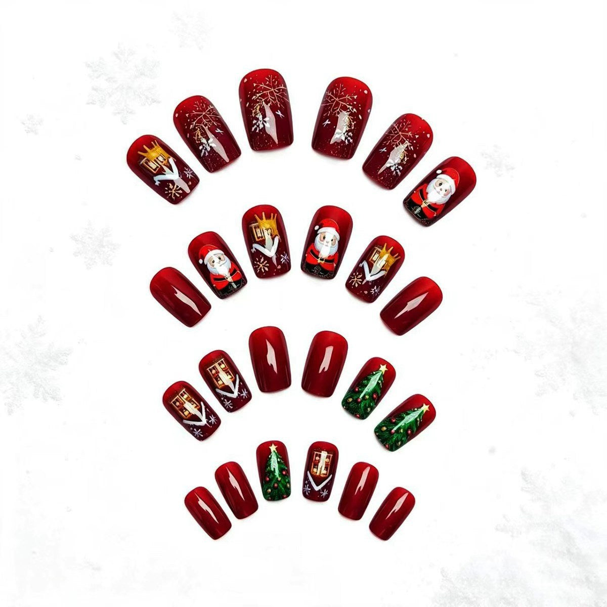 Kunstnägel mit Festlichem Weihnachtsmotiv Brehn