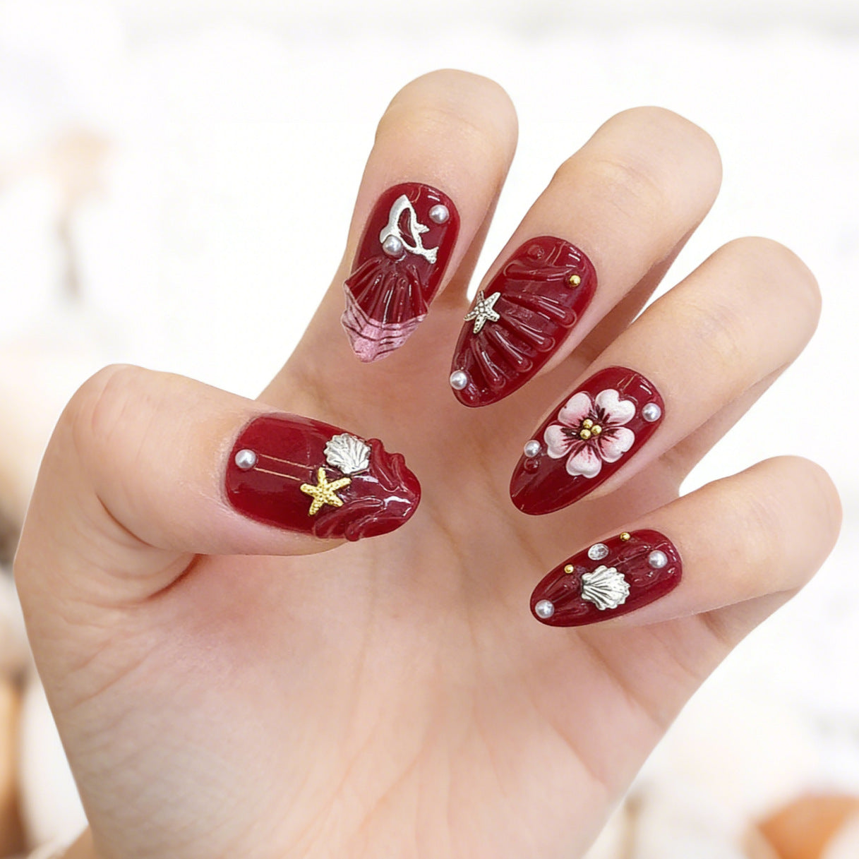 Künstlerisches Blumen-Design Drucknagel-Set Brehn 1787225330